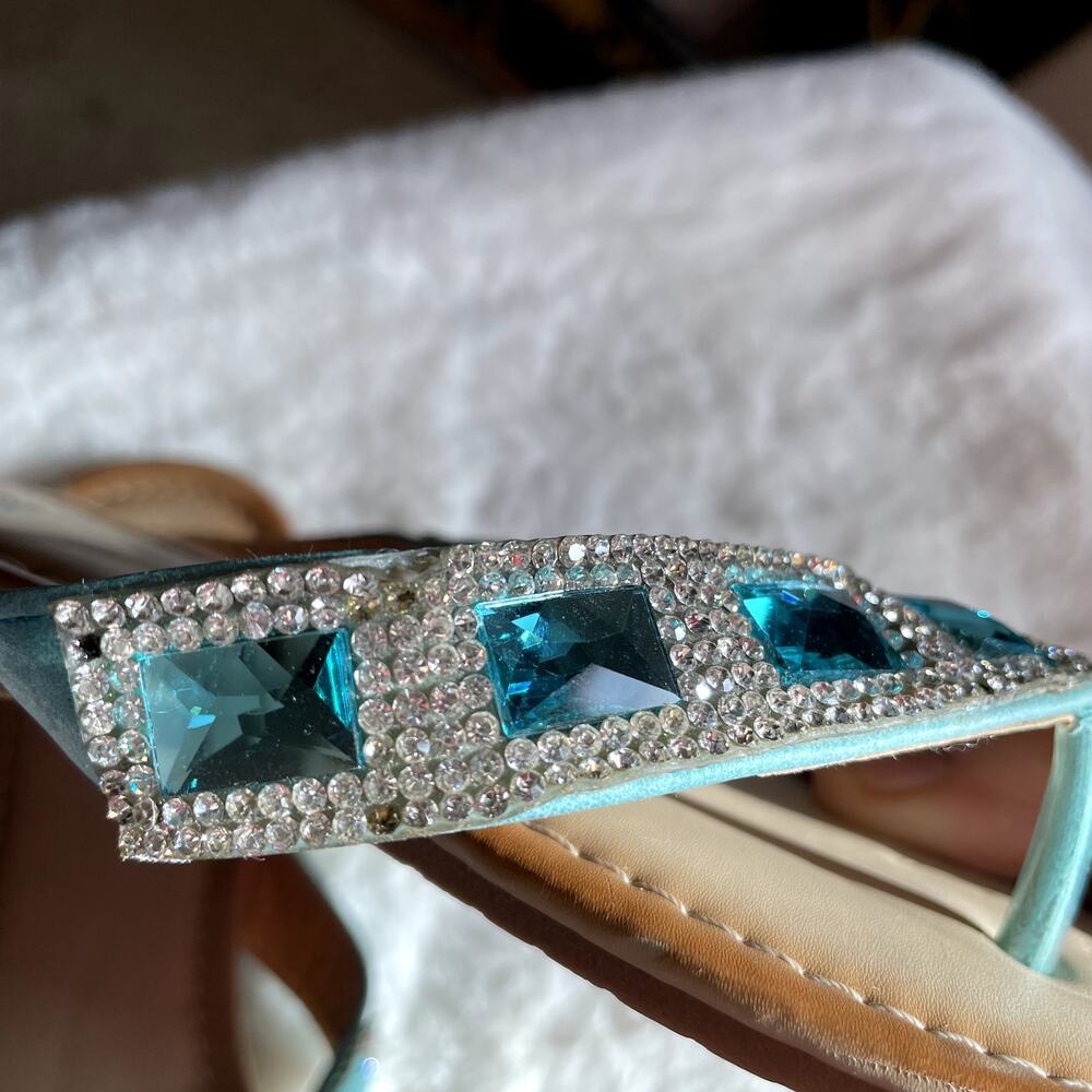SKU 1456 Via Pinky Collection Faye-01 Women's Blue Gemstone Sandals Size 6 - Picture 4 of 6